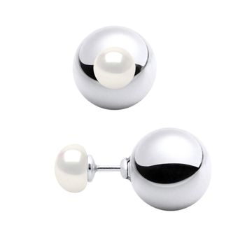 Ateliers Saint Germain Oorbellen Beide ZIJDES Echte Gecultiveerde Zoetwaterparels 7 mm