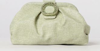 Twentyfourhaitch Clutch Bakios in rafia con fibbia gioiello