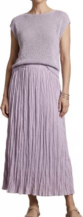 Lafayette 148 New York Sleeveless Knit Top With Matching Crinkle Midi Skirt In Lavender Tint