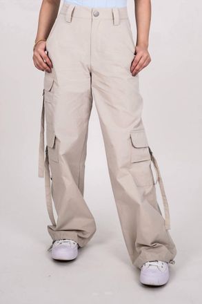 Cotton Candy L.A. Wide Leg Cargo Pant In Taupe