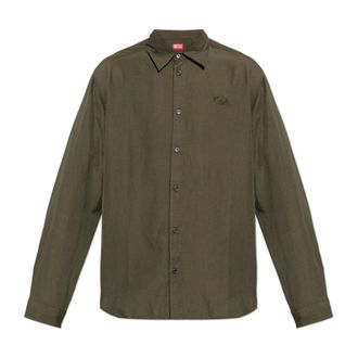 Diesel Casual Shirts, male, Green, Size: 2XL S-Simply-Pgbs Shirt