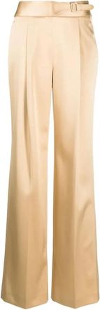 Ermanno Scervino Stretch Katoenen Broek - Dames - Wijde Broeken - Beige - S - Katoen - Broeken