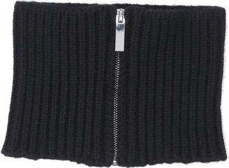 SA SU PHI Ribbed Knit Scarf With Central Silver Zipper