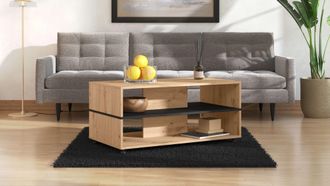 HOME AFFAIRE Couchtisch »Savio Kaffeetisch, 101 cm, in trendigen Farben, modern« mit Ablage, rechteckig, Artisan Eiche, ideal fuer kleine Räume