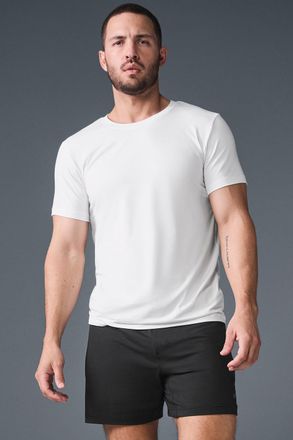 Alo | Conquer Reform Crewneck Short Sleeve Top in White, Size: Medium