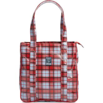 Damson Madder Blue Fog Check Tote in Red/Blue Multi at Nordstrom