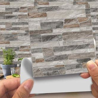 OEM Adhesivos Decorativos Para Azulejos De Ba&ntilde;o Y Cocina, 20 Unidades, Imitaci&oacute;n Cuero, Estilo Ladrillo 3d, Imitaci&oacute;n Piedra, Impermeables, Decoraci&oacute;n Aut