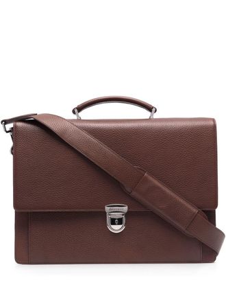 Aspinal of London City leather laptop bag - men - Leather - OS - Brown