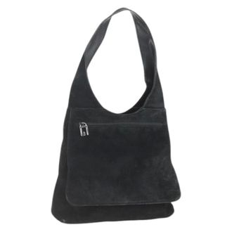 Gucci Pre-owned Shoulder Bags, female, Black, Size: ONE SIZE Pre-owned Suede Shoulder Bag