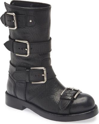 Dolce & Gabbana Horse Moto Boot in 80999 Nero at Nordstrom, Size 9.5Us
