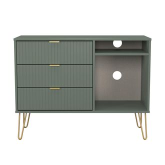 Welcome Furniture Breda Ready Assembled 3 Drawer TV Unit in Reed Green - Welcome Furniture | TJ Hughes