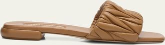 Miu Miu Quilted Leather Flat Slide Style