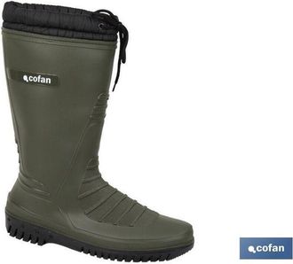 cofan Stivali di gomma con fodera in pile Taglia 46 realizzati in pvc verde