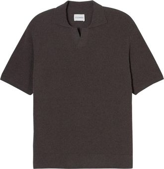 Closed Bouclé gebreid poloshirt - Bruin