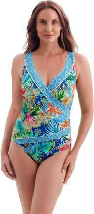 Longitude Pide Side Shirred Surplice Long Torso One-Piece Swimsuit in Boca Raton at Nordstrom, Size 16