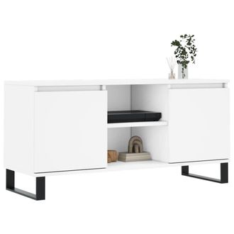 Berkfield Home TV Cabinet White 104x35x50 cm Engineered Wood | Size: 104 x 35 x 50 cm