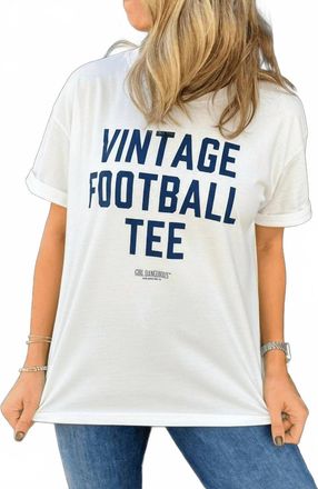 Girl Dangerous Vintage Football Tee In White
