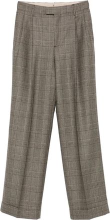 Berwich Pleat-detail Check Trousers