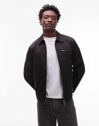 CAT CAT - WWR - Giacca in twill nera con fodera trapuntata e zip bidirezionale-Nero