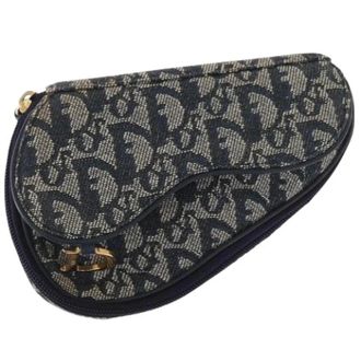 Dior Pochette Trotter in tela Pre-owned - - Pre-owned - Donna - Blu - ONE SIZE