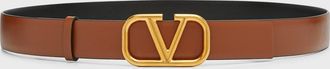 Valentino Garavani VLogo Reversible Leather Belt, 30mm