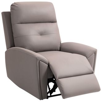 HOMCOM Recliner Armchair - Manual Reclining Chair for Living Room - Grey | TJ Hughes