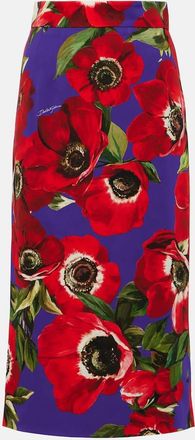 Dolce & Gabbana Floral silk-blend pencil skirt