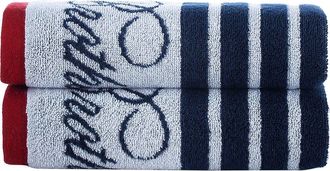 Brooks Brothers Nautical Blanket Stripe 2-Pack Turkish Cotton Hand Towels in White at Nordstrom Rack