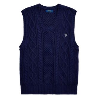 Polo Ralph Lauren Mens Aran-Knit Cotton Sweater Vest, Size X-Large