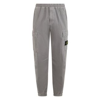Stone Island Stretch Broken Twill Cargobroek - Heren - Broeken - Grijs - Maat: W31 Katoen
