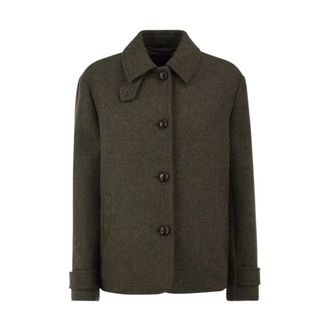 Max Mara Jassen, Dames, Groen, S, Single-Breasted Coats