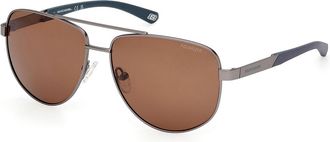 Skechers SE00038 Polarized 09H Mens Sunglasses Gunmetal Size 58