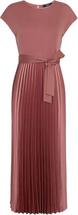 Max Mara Aansluitende en uitlopende jurk tot halverwege de kuit - Dames - Casual kleedjes - Roze - S - Polyester - Kleedjes