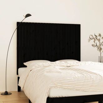 vidaXL Cabecero De Cama Pared Madera Maciza Pino Negro 146,5x3x110 Cm Vidaxl