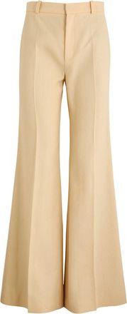 Chloé Flared-leg Woven Trousers - Beige - 40 (UK12 / M)