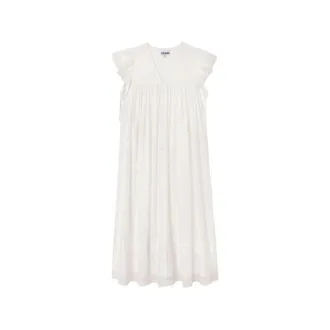 Ganni Lace-trim Ruffled Dress