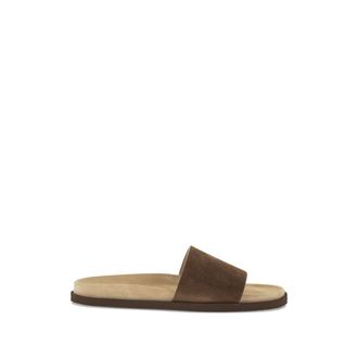 Brunello Cucinelli Suede-strap Flat Sandals