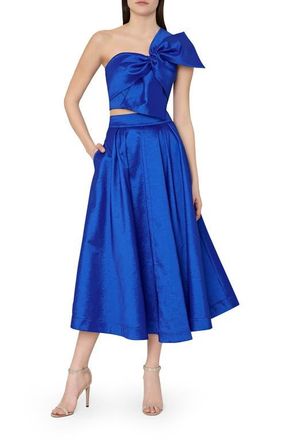 Milly Juliet Taffeta Midi Skirt in Blue at Nordstrom, Size 10