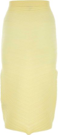Bottega Veneta Womens Yellow Stretch Cotton Blend Skirt - Size Medium