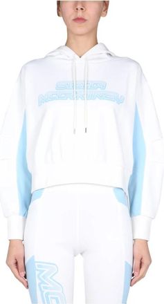 Stella McCartney Hoodie van katoenjersey met logoprint - Dames - Hoodies - Wit - S - Katoen - Hoodies & sweatvesten