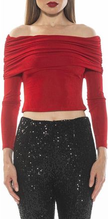 Alexia Admor Hannah Off the Shoulder Long Sleeve Top in Red at Nordstrom Rack, Size X-Small