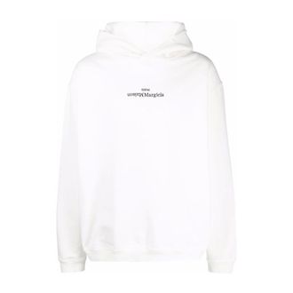 Maison Margiela Hoodies & sweatvesten, Heren, Wit, M, Katoen, Logo Hoodie
