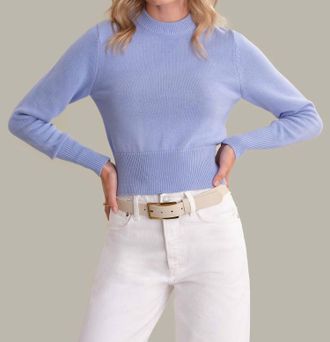 525 america Adeline Cotton Sweater In Blue Heron