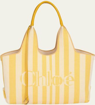 Chlo&eacute; Stripy East-West Jacquard Tote Bag