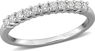 Mimi & Max 1/4 - 1ct TW Lab-Grown Diamond Semi-Eternity Anniversary Band in Sterling Silver
