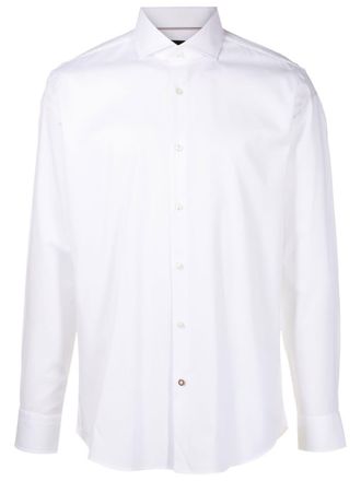 BOSS long-sleeved stretch-cotton shirt - men - Cotton/Elastane - 39 - White
