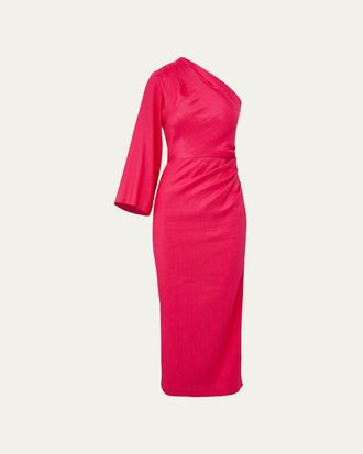 Veronica Beard Patsy One-Shoulder Midi Dress