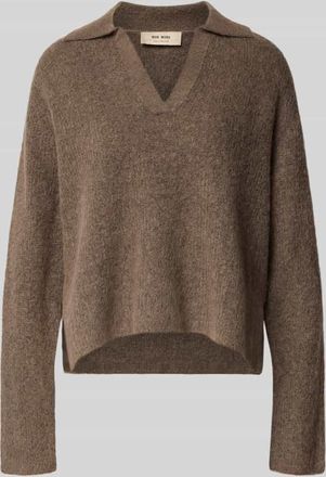 Mos Mosh Strickpullover aus Woll-Mix mit Polokragen Modell Thora Aidy in Taupe, Größe XS