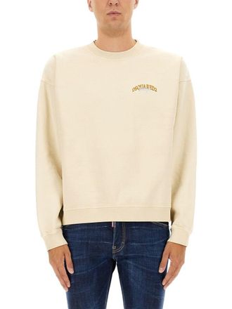 Dsquared2 Relaxed-Fit Cotton Sweatshirt With Curved Logo