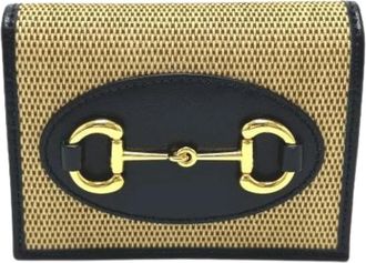 Gucci Pre-owned Canvas wallets - Dames - Vintage Accessoires - Beige - ONE Size - Leer - Vintage